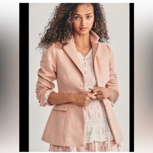 Excellent Condition Loveshackfancy Lula Wool Blazer in Rose Stone Size 8
